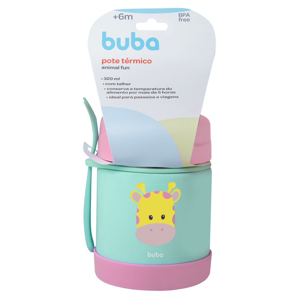 Pote Térmico Infantil Buba Girafa – 320ml com Colher