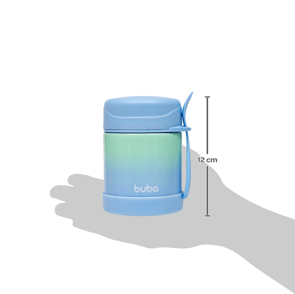 Pote Térmico Infantil Buba com Colher – 320ml Degradê Azul