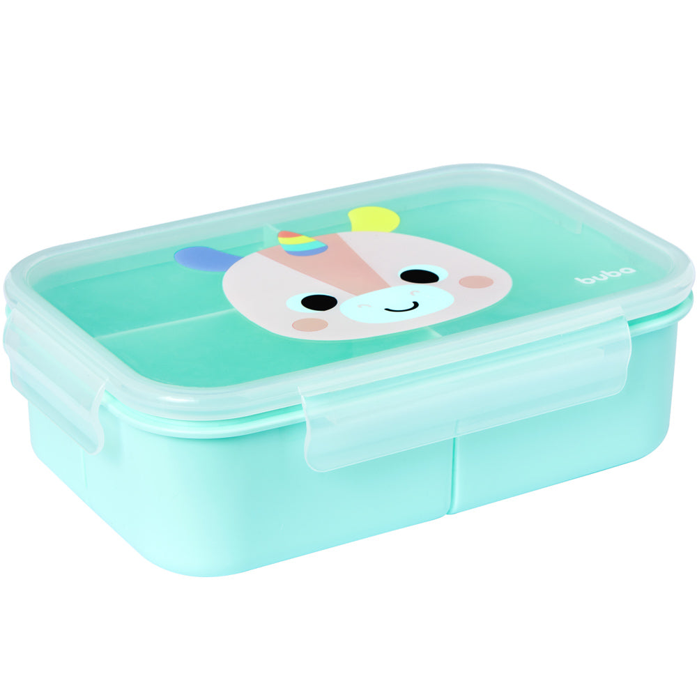 Lancheira Infantil Buba Zoo – Unicórnio com Tampa Transparente