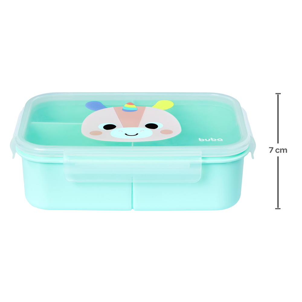 Lancheira Infantil Buba Zoo – Unicórnio com Tampa Transparente