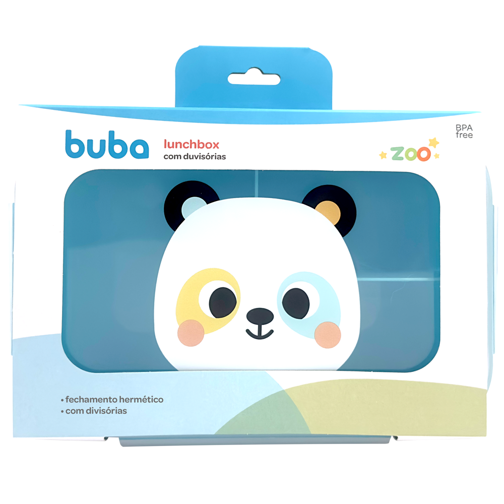 Lancheira Infantil Buba Zoo – Panda com Divisória Interna