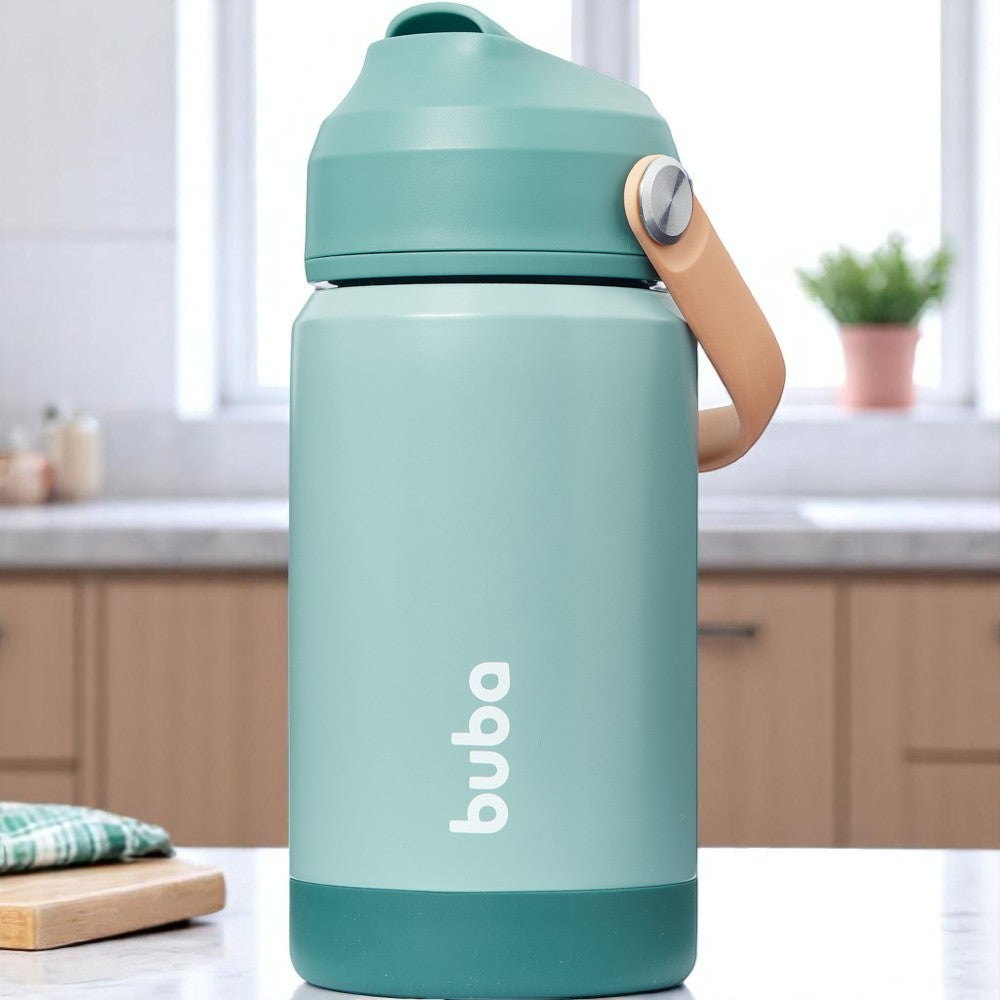 Garrafa Térmica Buba 400ml com Canudo – Forest Verde – DiariodaLancheira