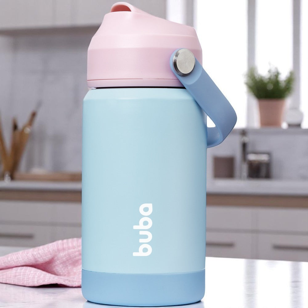 Garrafa Térmica Buba 400ml com Canudo – Candy Rosa e Azul
