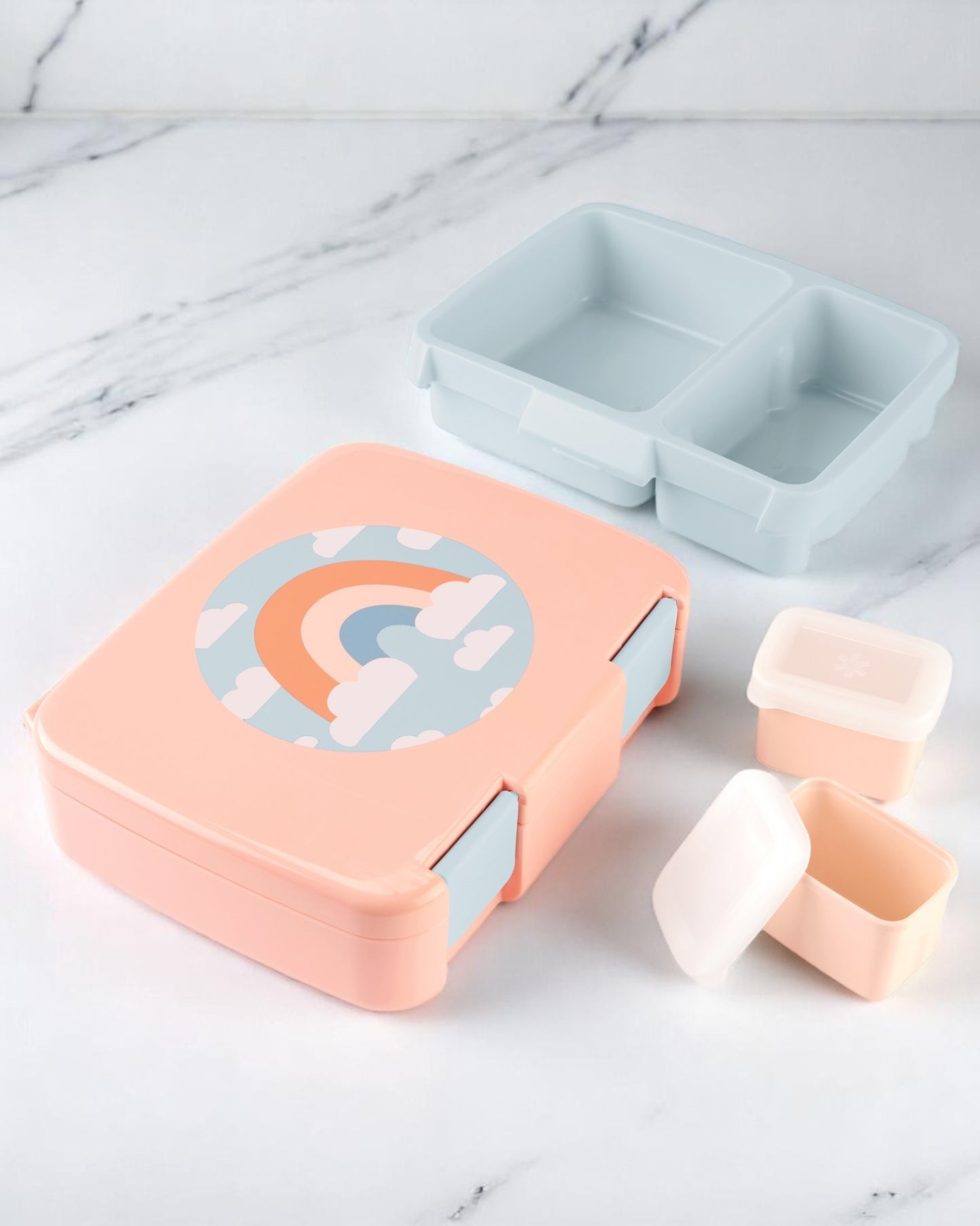 Lancheira Infantil Bento Box Arco-Íris – Com Divisórias e Potes Internos