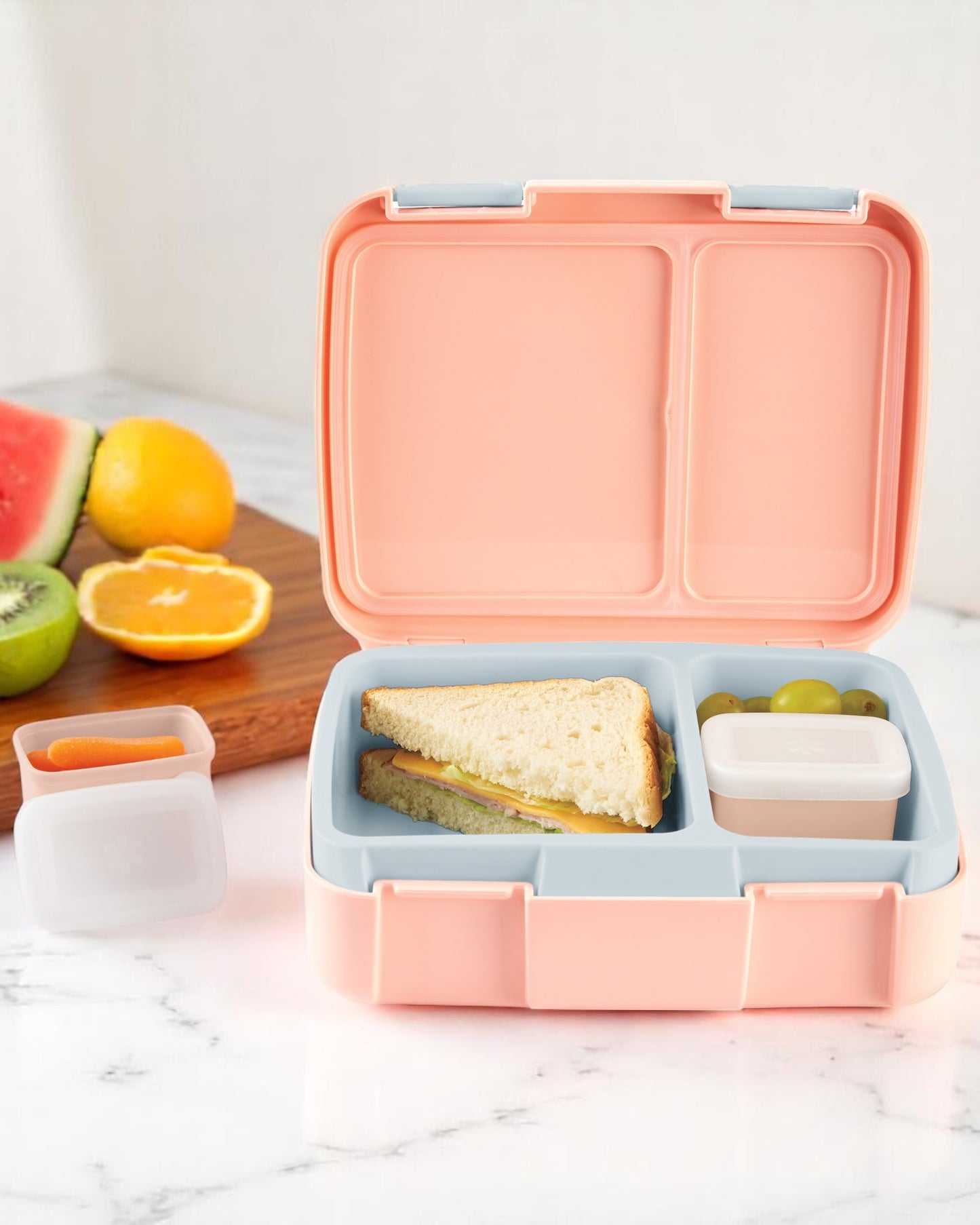 Lancheira Infantil Bento Box Arco-Íris – Com Divisórias e Potes Internos