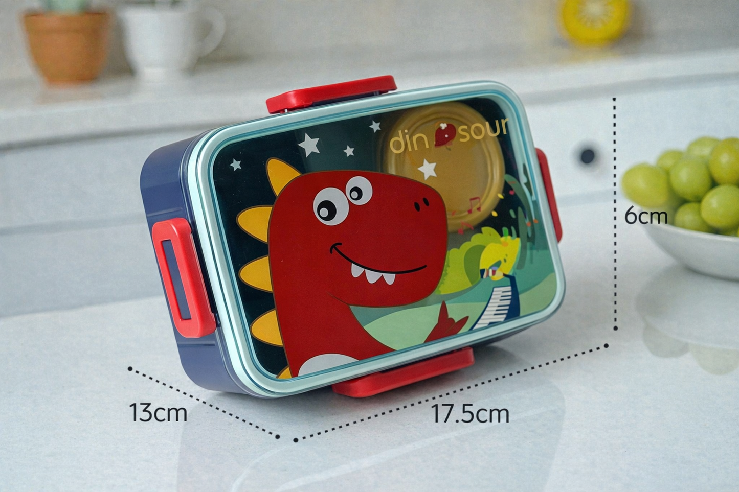 Lancheira Infatil Compacta - Com Divisória, Talher e Mini Pote