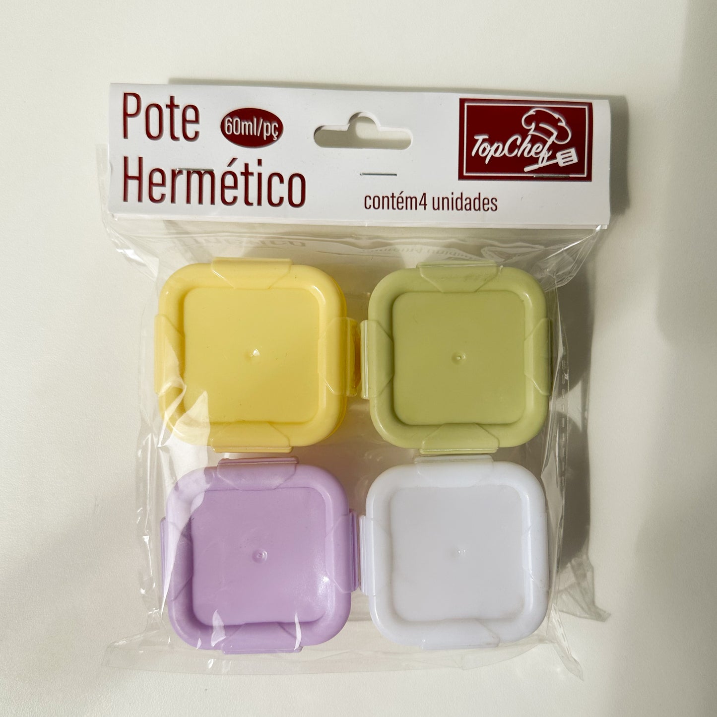 Kit Com 4 Mini Potes De Plástico Coloridos TAMANHO P - Envio de cores aleatório