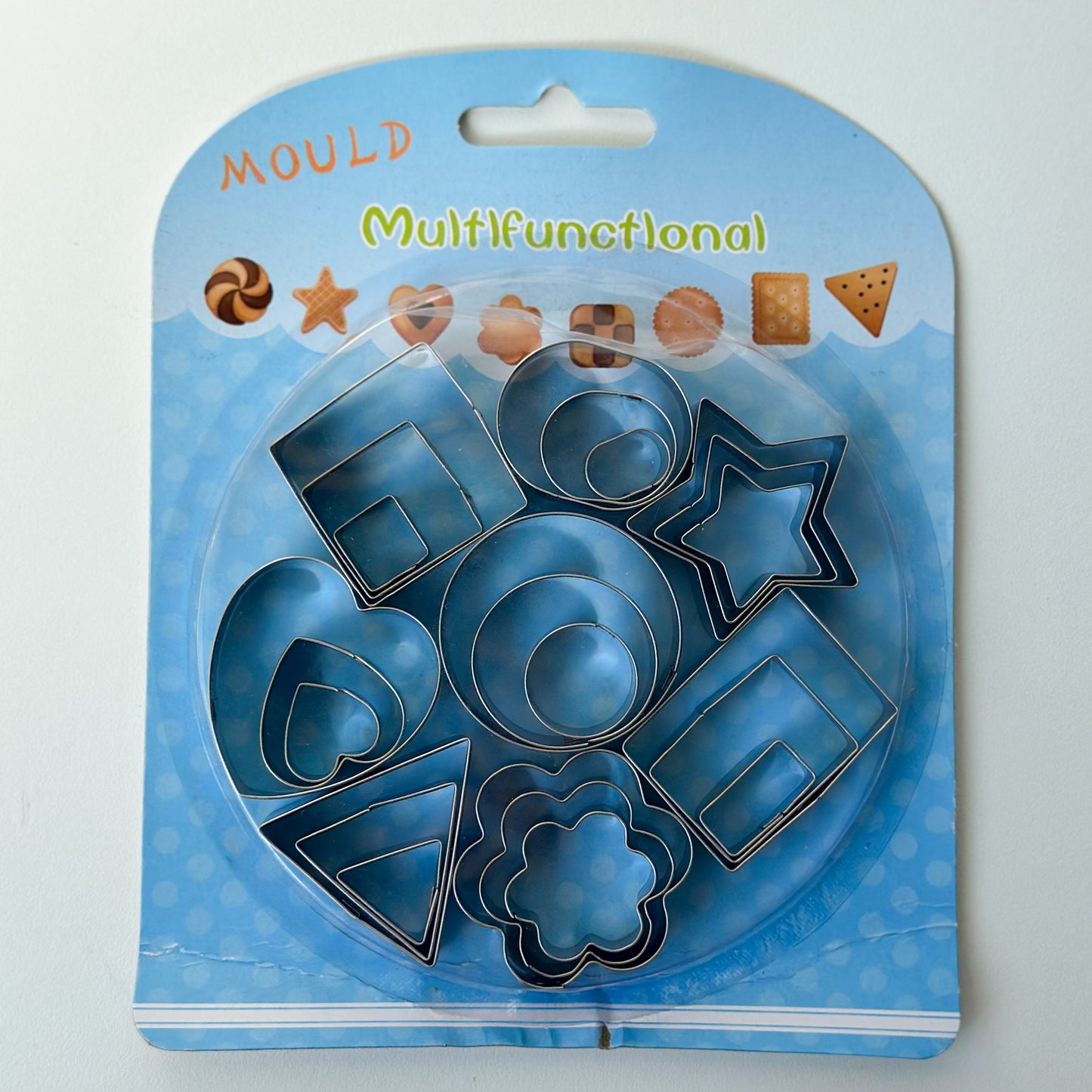 Kit Cortadores de Biscoito e Frutas em Formatos Divertidos – 12 Peças em Aço Inox