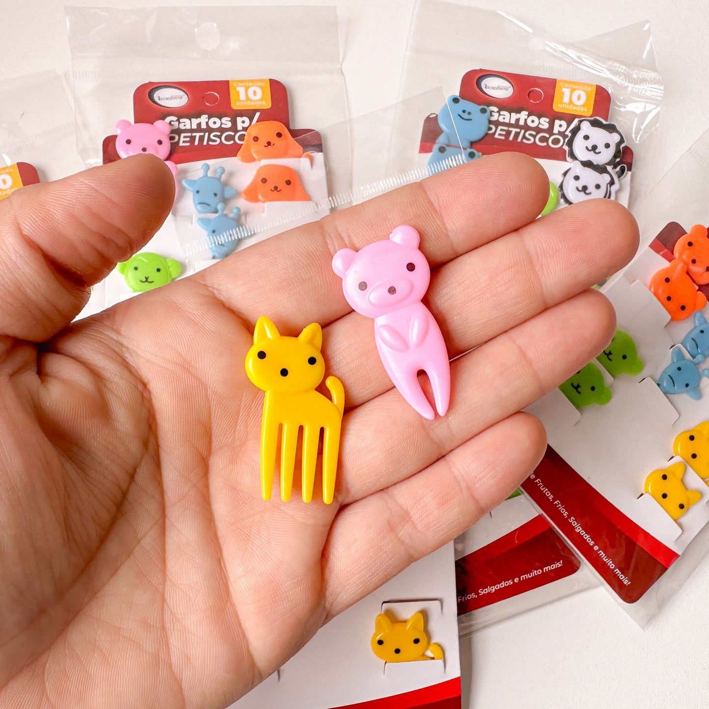 Kit palitos decorativos, animais -10 un