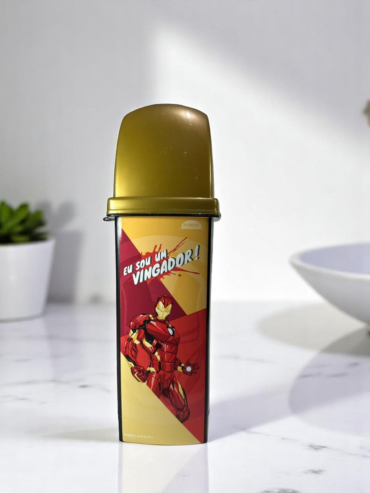 Porta Escova Homem de Ferro - Dourado