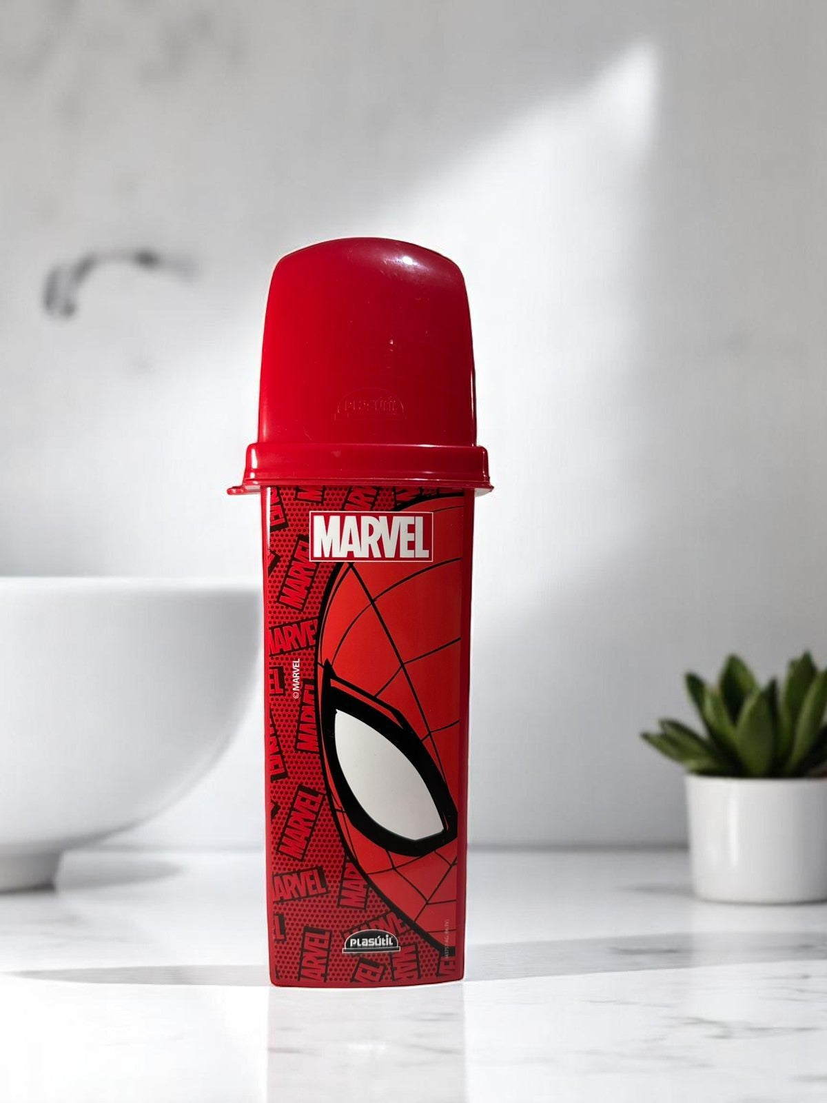 Porta Escova Marvel Spider-Man - Vermelho