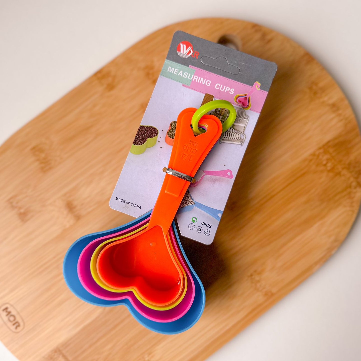 Kit medidor de cozinha - coração - 4 peças Plástico