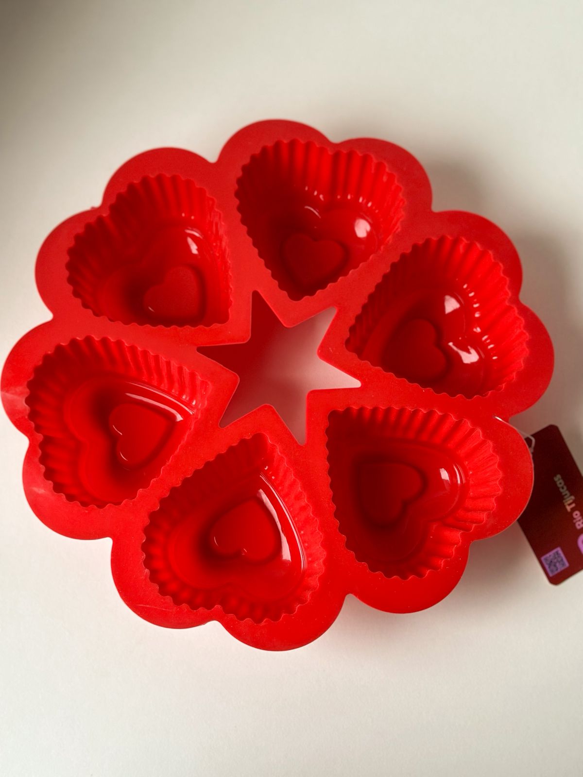 Forma de Silicone Coração – 6 Cavidades para Bolinhos e Lanches Criativos