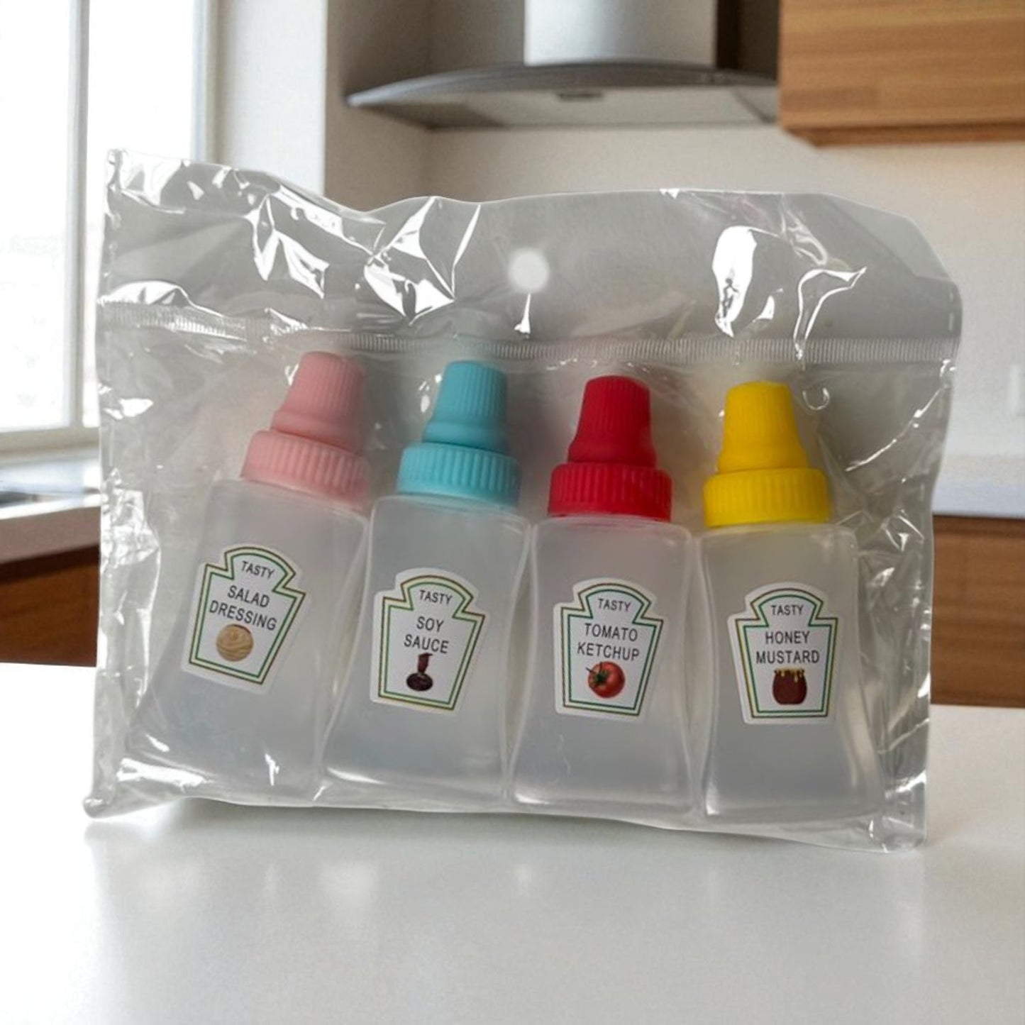Kit 4 Mini Potinhos de Molho Plástico para Lancheira Infantil e Marmita