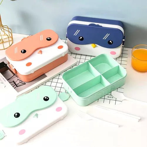 Lancheira Infantil com 4 divisórias Pinguim