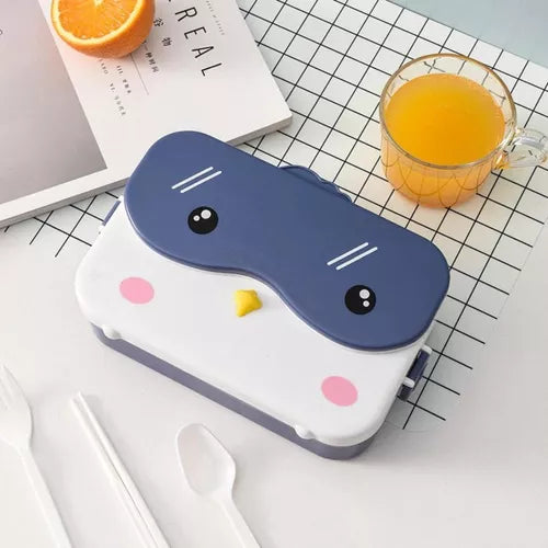 Lancheira Infantil com 4 divisórias Pinguim