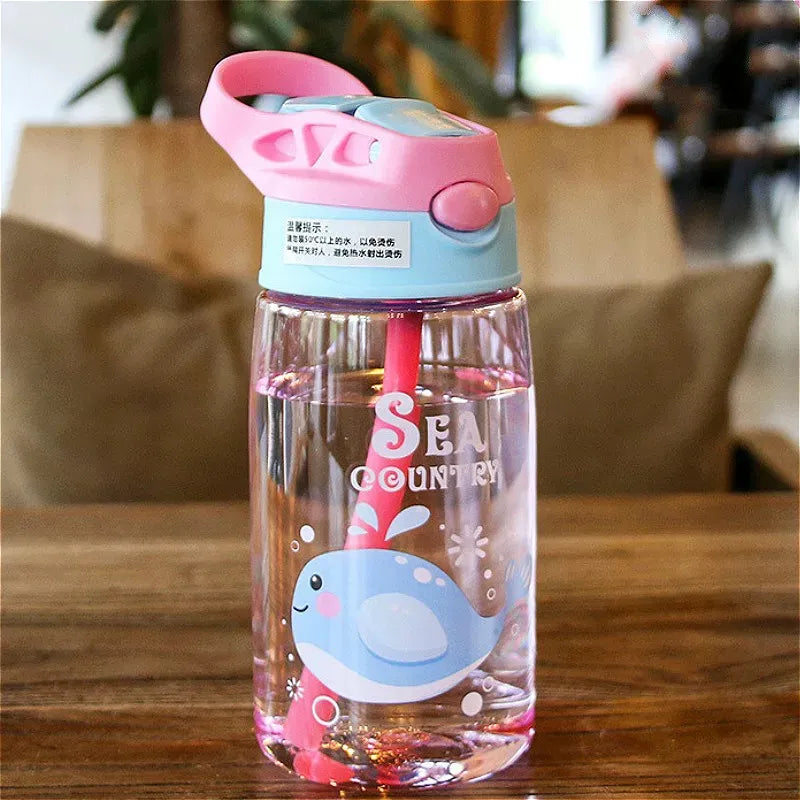 Copo de Plástico Infantil Com canudo 480ml