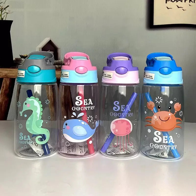 Copo de Plástico Infantil Com canudo 480ml