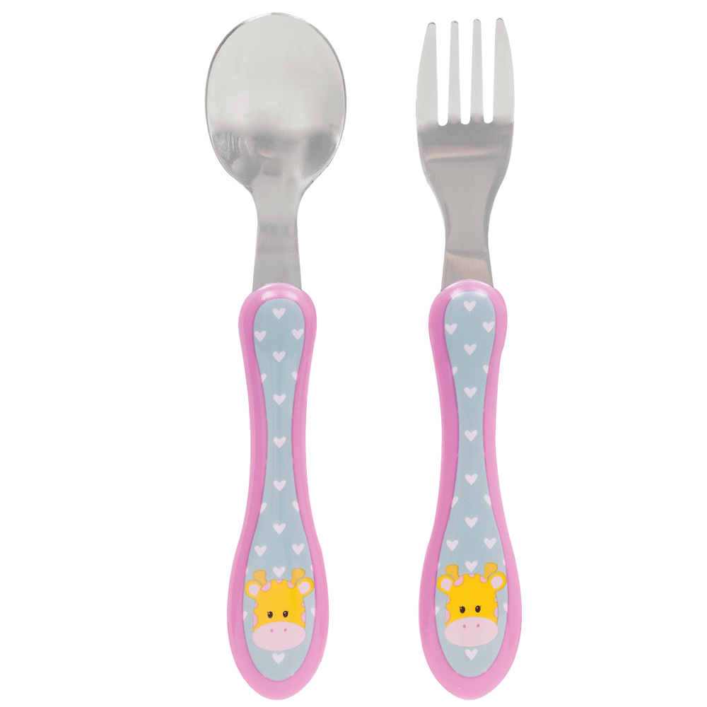 Kit de Talheres Infantil Buba em Aço Inoxidável +6 Meses – Modelos Variados