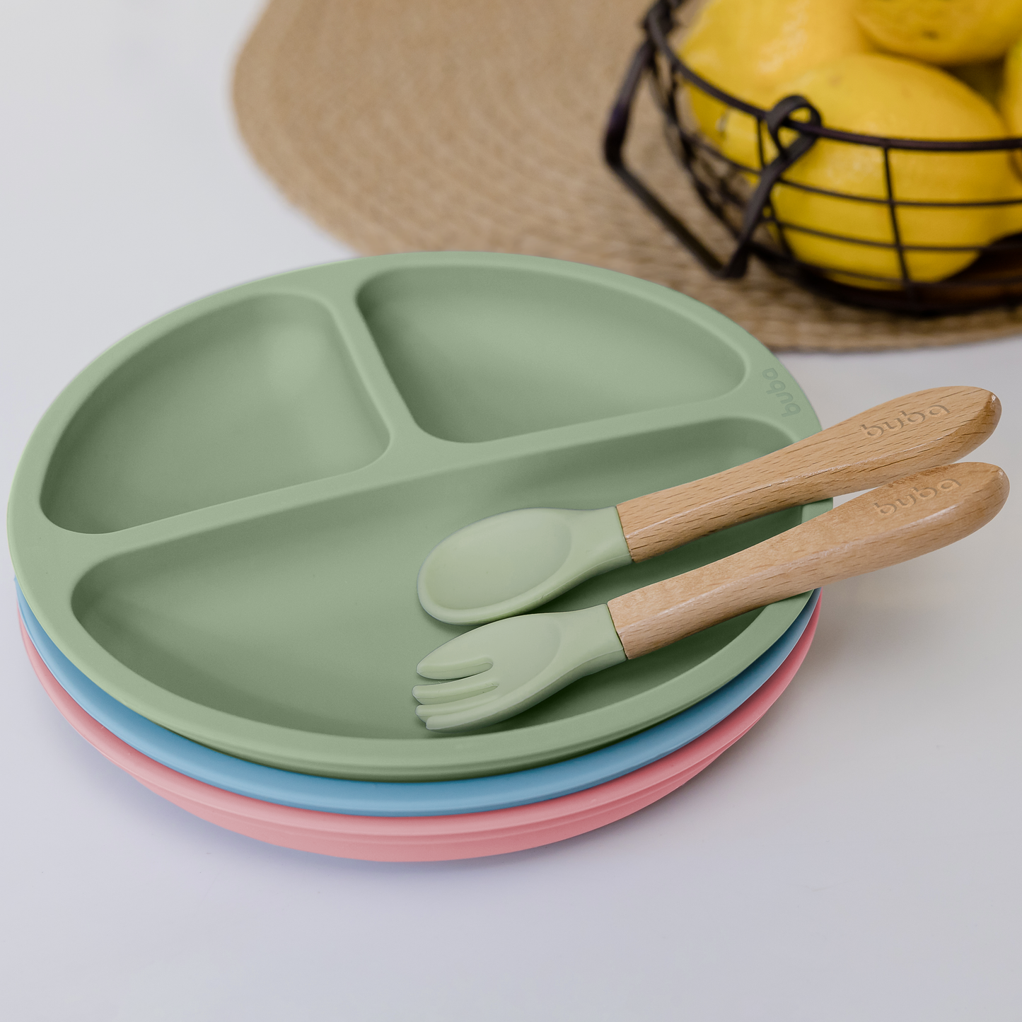 Prato Infantil em Silicone com Ventosa – 3 Divisórias | BPA Free | +6 Meses