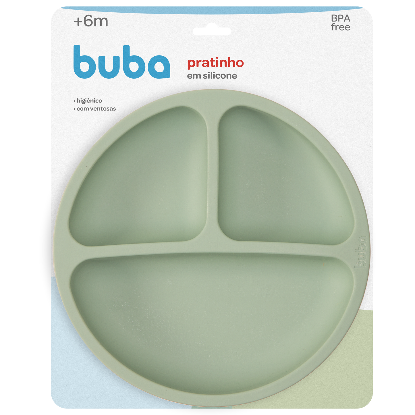 Prato Infantil em Silicone com Ventosa – 3 Divisórias | BPA Free | +6 Meses