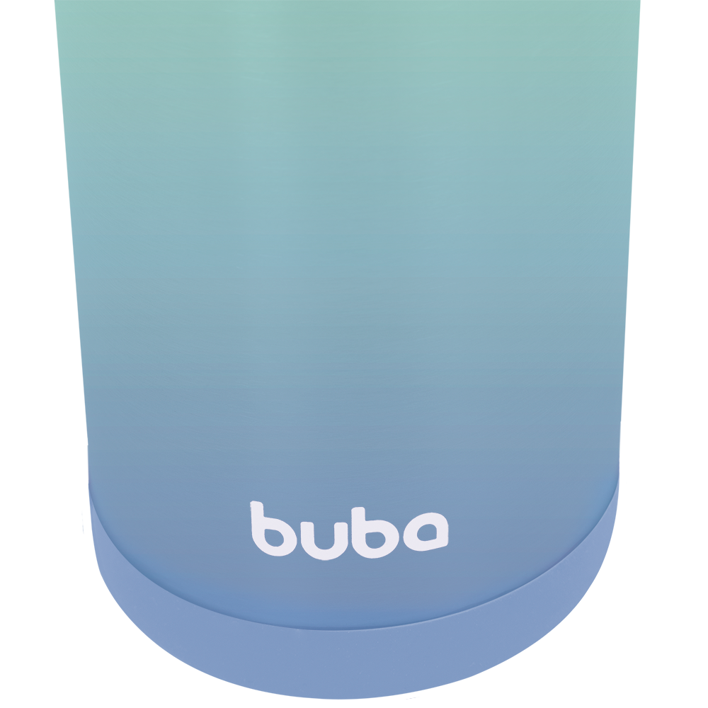 Garrafa Térmica Infantil Buba 400ml com Canudo – Degradê Verde e Azul