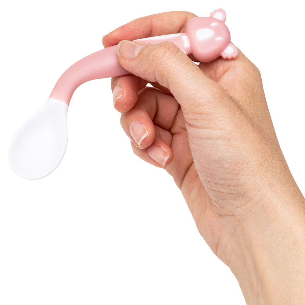 Kit Talheres Infantil Flexível Koala Buba com Colher e Garfo em Silicone – Rosa/Azul