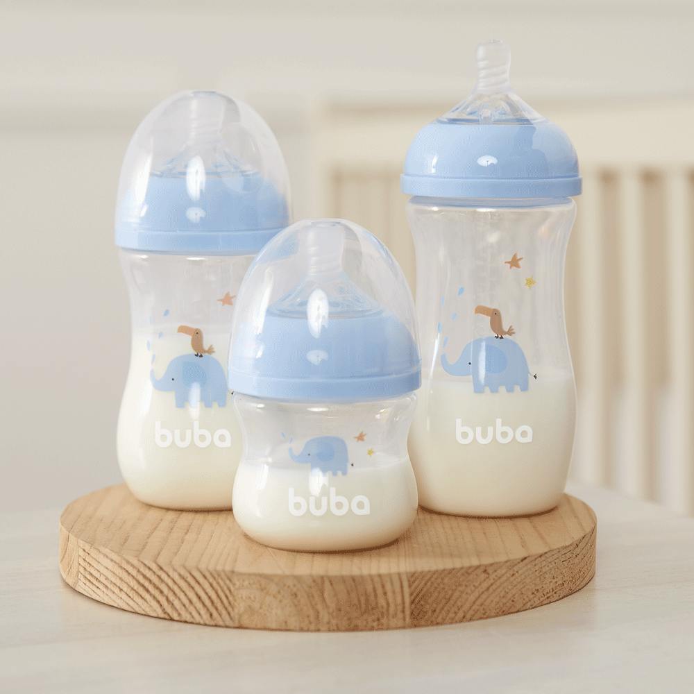 Mamadeira Buba Easy Flow 120ml Rosa +0 Meses – Bico Fluxo Tam. 1