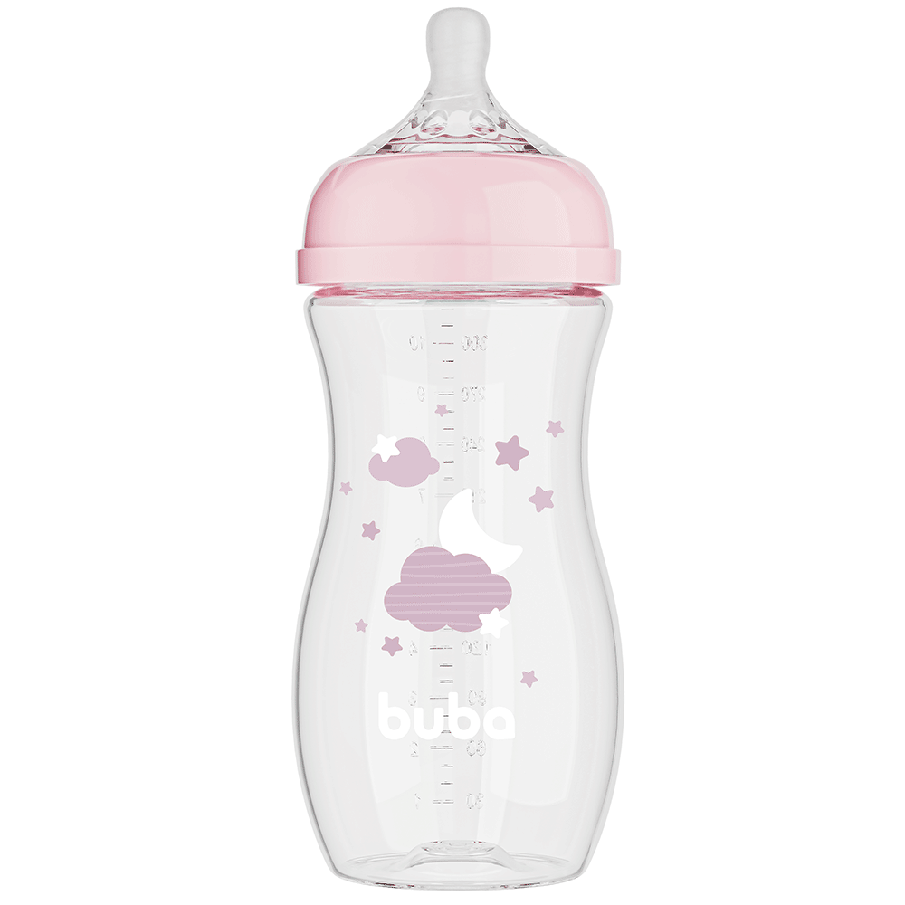 Mamadeira Buba Easy Flow 330ml Azul +4 Meses – Bico Fluxo Tam. 3