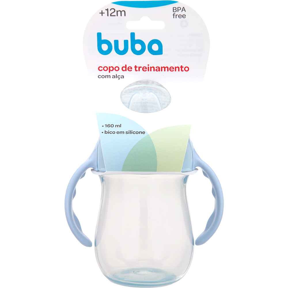Copo de Treinamento Infantil Buba 160ml com Alças e Bico de Silicone | +12 Meses