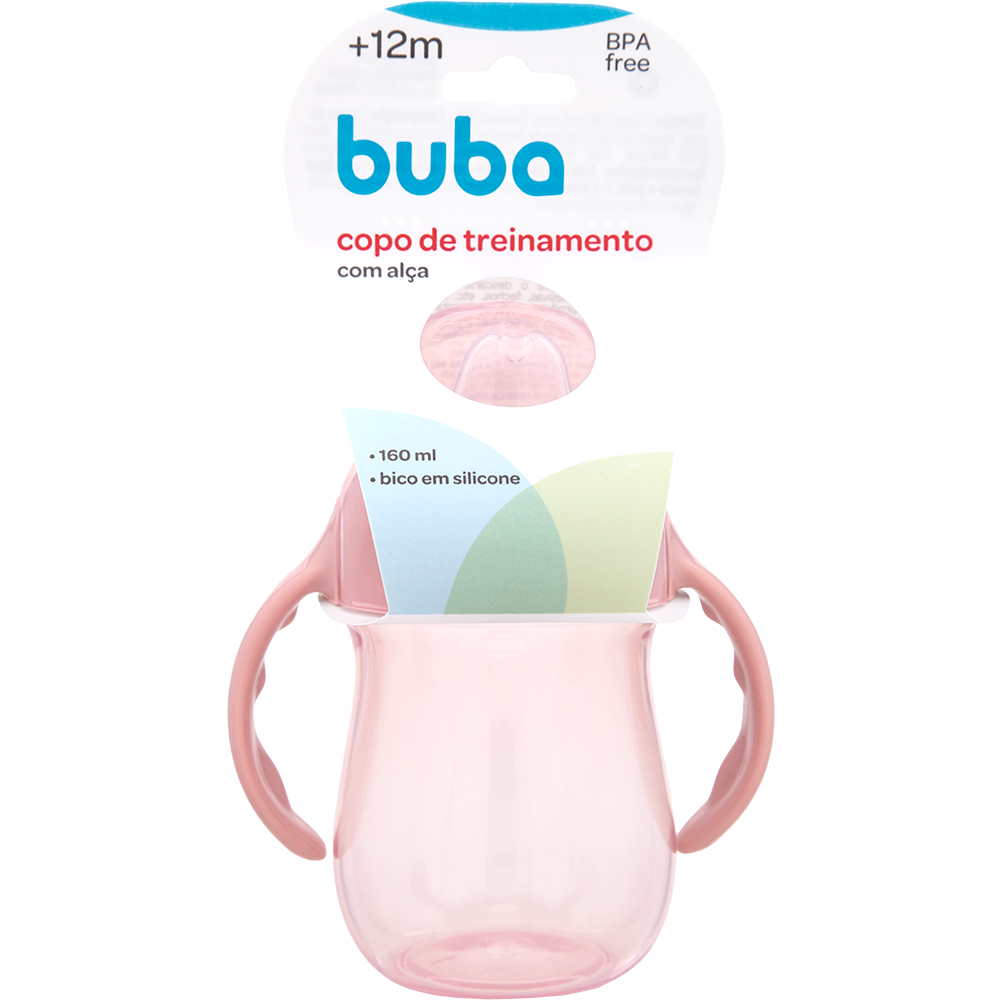 Copo de Treinamento Infantil Buba 160ml com Alças e Bico de Silicone | +12 Meses