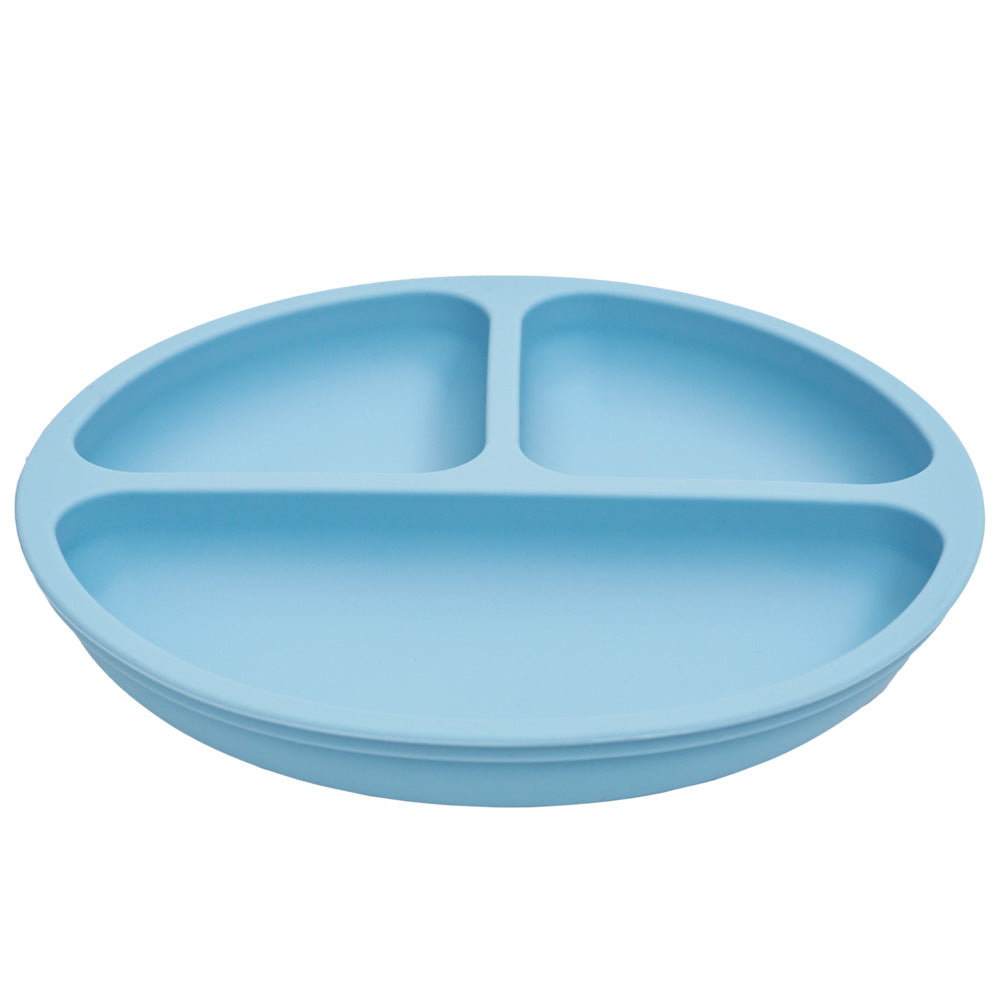 Kit Refeição em Silicone Buba – Prato com Divisórias, Babador e Colher (BPA Free)