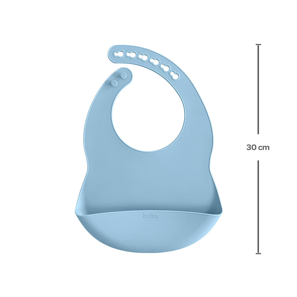 Kit Refeição em Silicone Buba – Prato com Divisórias, Babador e Colher (BPA Free)