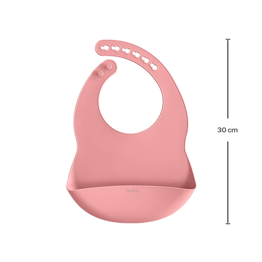 Kit Refeição em Silicone Buba – Prato com Divisórias, Babador e Colher (BPA Free)