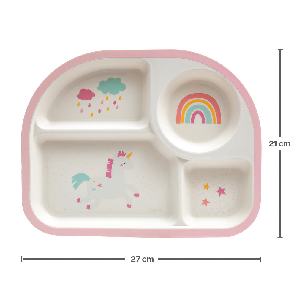 Prato Infantil com Divisórias Buba Unicórnio – BPA Free | Micro-ondas e Lava-louças