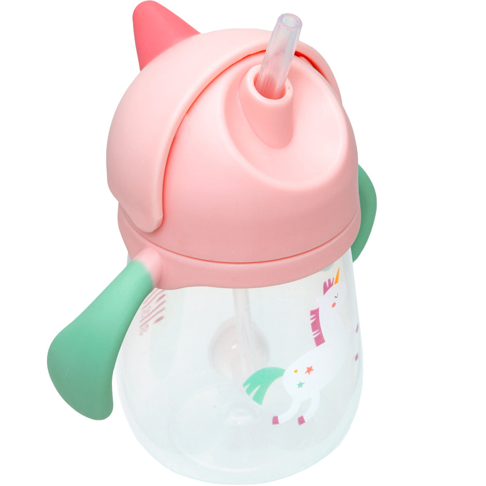 Copo Infantil Buba com Canudo em Silicone e Dispositivo Anticólica 240ml | Dino e Unicórnio