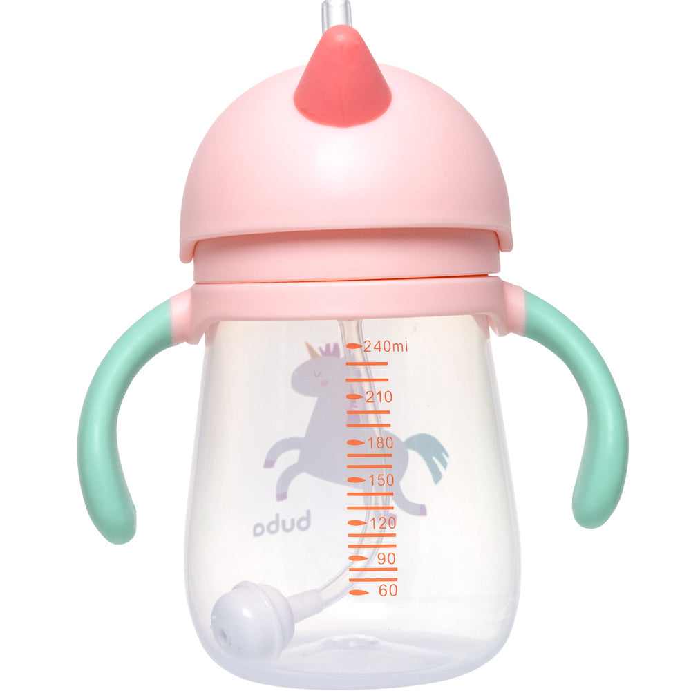 Copo Infantil Buba com Canudo em Silicone e Dispositivo Anticólica 240ml | Dino e Unicórnio