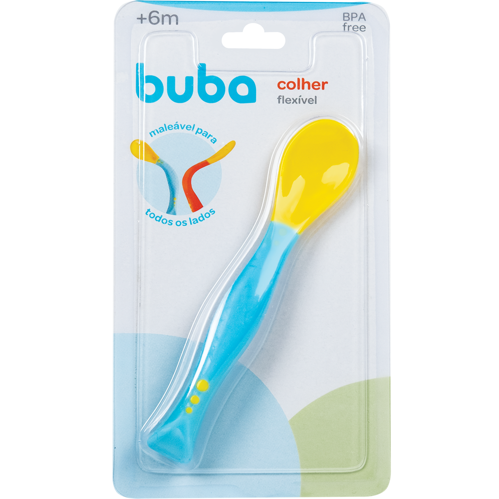 Colher Flexível Infantil Buba – Maleável para Introdução Alimentar +6 Meses