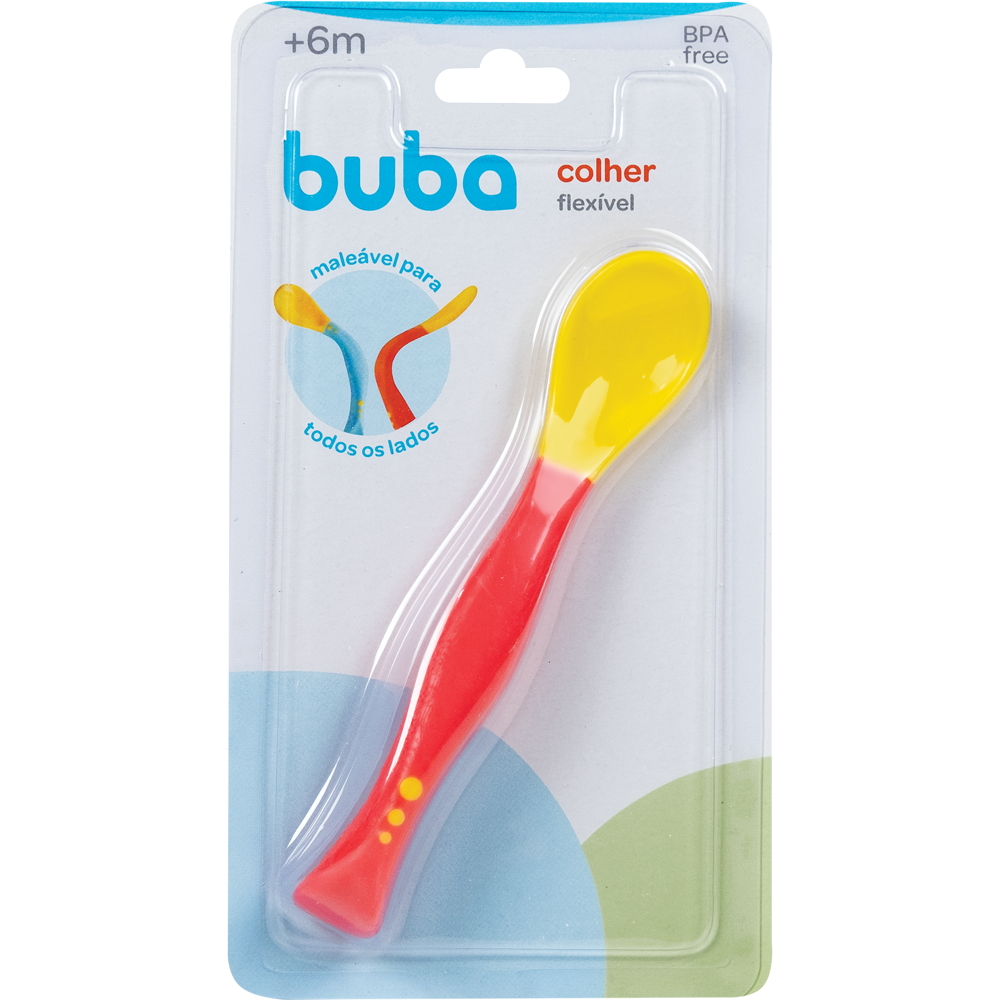 Colher Flexível Infantil Buba – Maleável para Introdução Alimentar +6 Meses