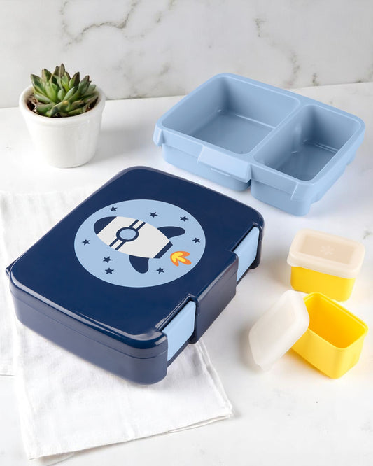 Lancheira Infantil Bento Box Espaço – Com Divisórias e Potes Internos