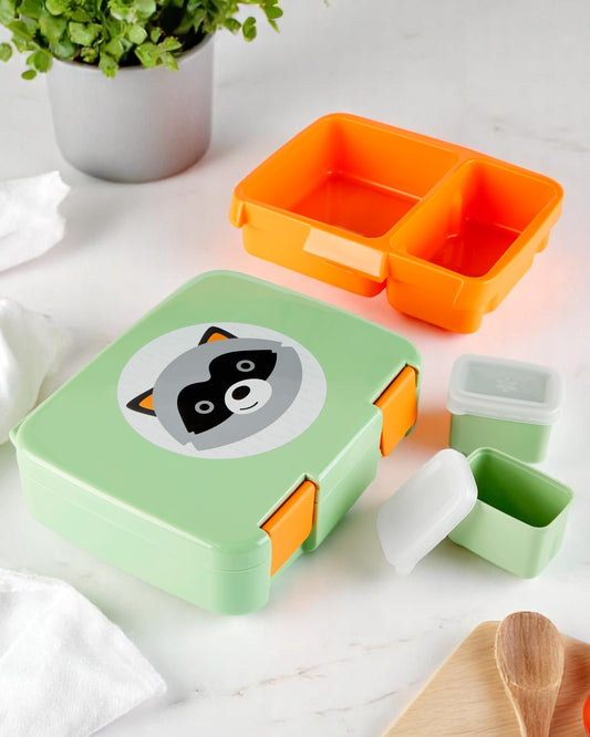 Lancheira Infantil Bento Box Guaxinim – Com Divisórias e Potes Internos