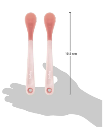 Kit 2 Colheres Térmicas Buba | Colheres em Silicone que Mudam de Cor | +6 Meses