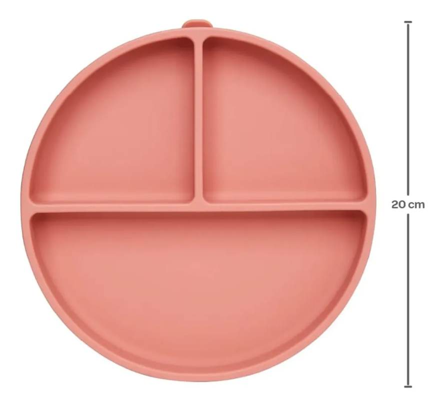 Prato Infantil em Silicone com Ventosa Buba – 3 Divisórias | BPA Free | +6 Meses