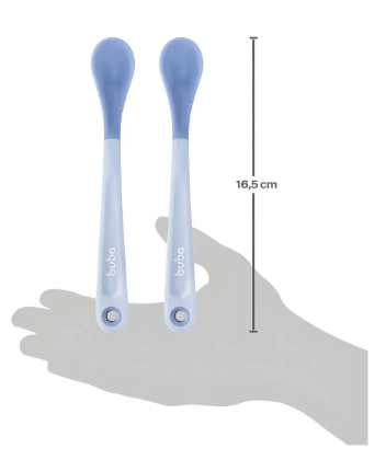 Kit 2 Colheres Térmicas Buba | Colheres em Silicone que Mudam de Cor | +6 Meses