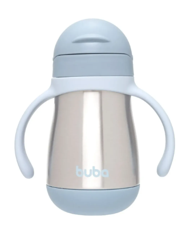 Garrafa Térmica Infantil Buba com Canudo em Silicone Retrátil e Alças