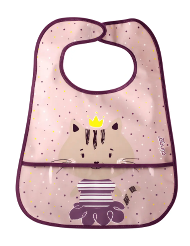 Babador Infantil Impermeável Clingo com Bolso Coletor de Migalhas