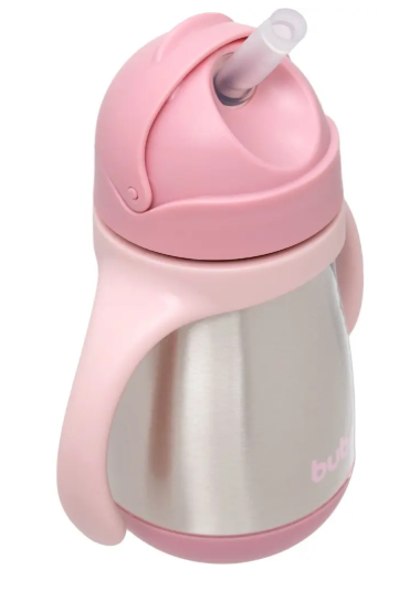 Copo Térmico Infantil Buba 270ml com Canudo e Alças – Parede Dupla +18M
