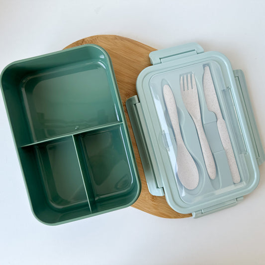 Lancheira HappyBox com Talheres e 3 Compartimentos