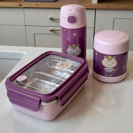 Kit Lancheira Clingo - Lancheira Snack + Pote Térmico 330ml + Garrafa Térmica 270ml