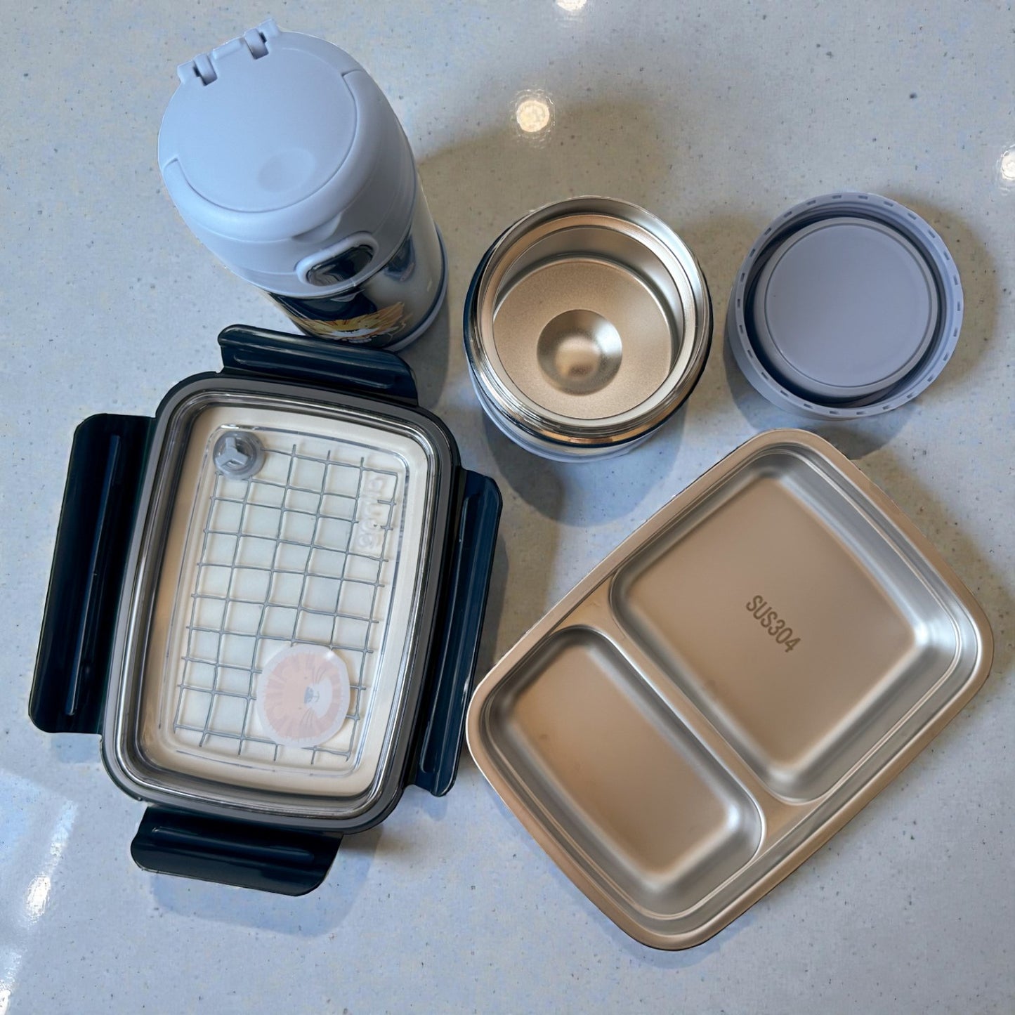 Kit Lancheira Clingo - Lancheira Snack + Pote Térmico 330ml + Garrafa Térmica 270ml